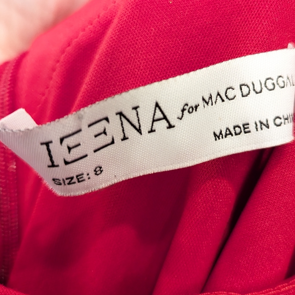 NWT Ieena For Mac Duggal Red Halter high slit long maxi dress rhinestone gown 8 - Picture 11 of 16